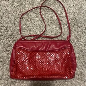 🍀2/$22 Vintage Red Sequin Bag
